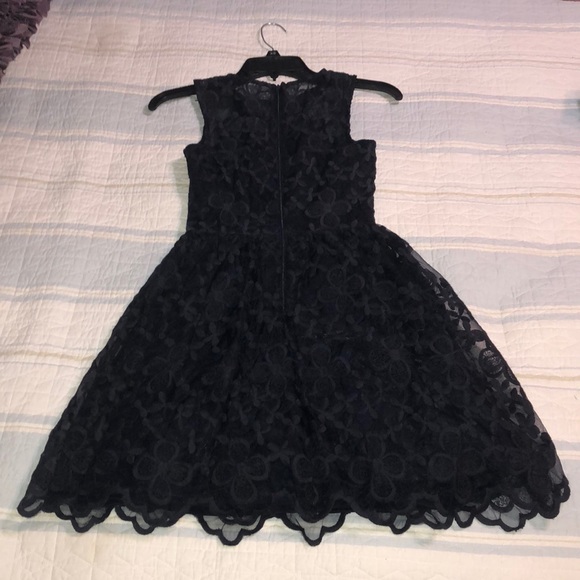 Navy blue lace mesh dress - Picture 2 of 2